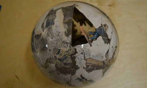 Blown glass wish ball, Sunderland 1829