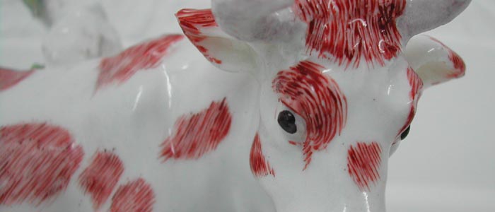 Staffordshire pottery cow creamer 